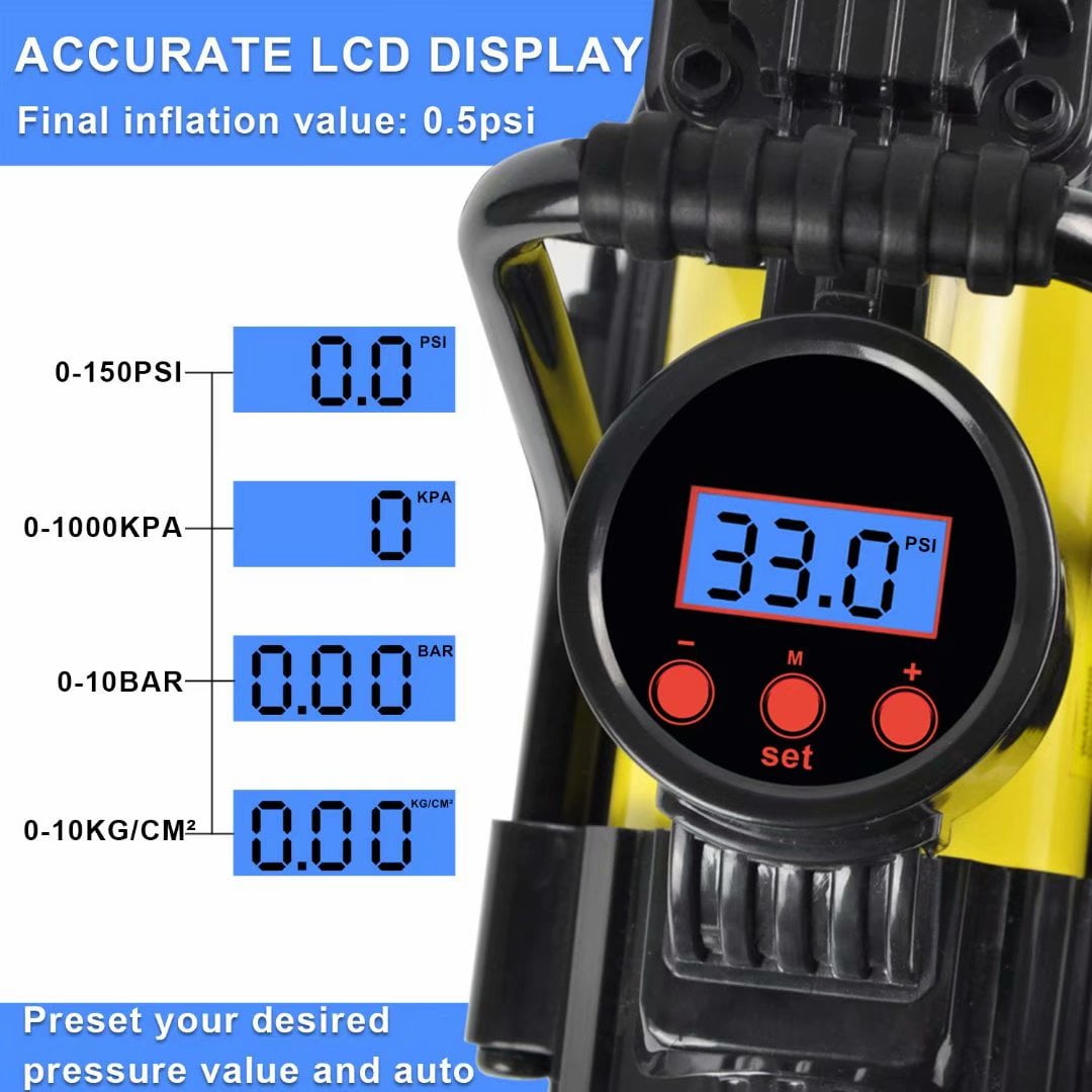 SEBORIO Heavy Duty Portable Air Compressor Car Tire Inflator Electric Pump Auto 12V