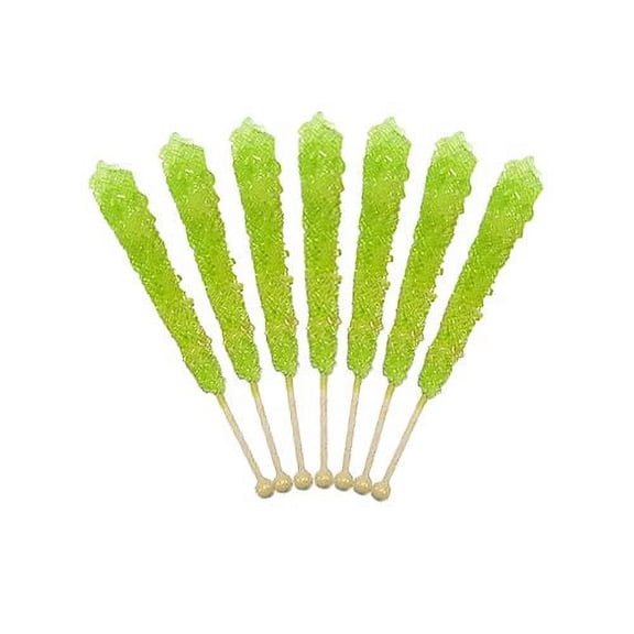 Light Green Watermelon-Flavored Rock Candy Sticks, 36 count