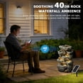 thumbnail image 2 of Solar Water Fountain Outdoor Garden,5 Tiered Cascading Rock Solar Powered Water Fountain Water Fall Fountains Outside with Lights for Backyard, Patio, Deck, Porch, 19.3" H x 12.2" L x 9.5" W, 2 of 9