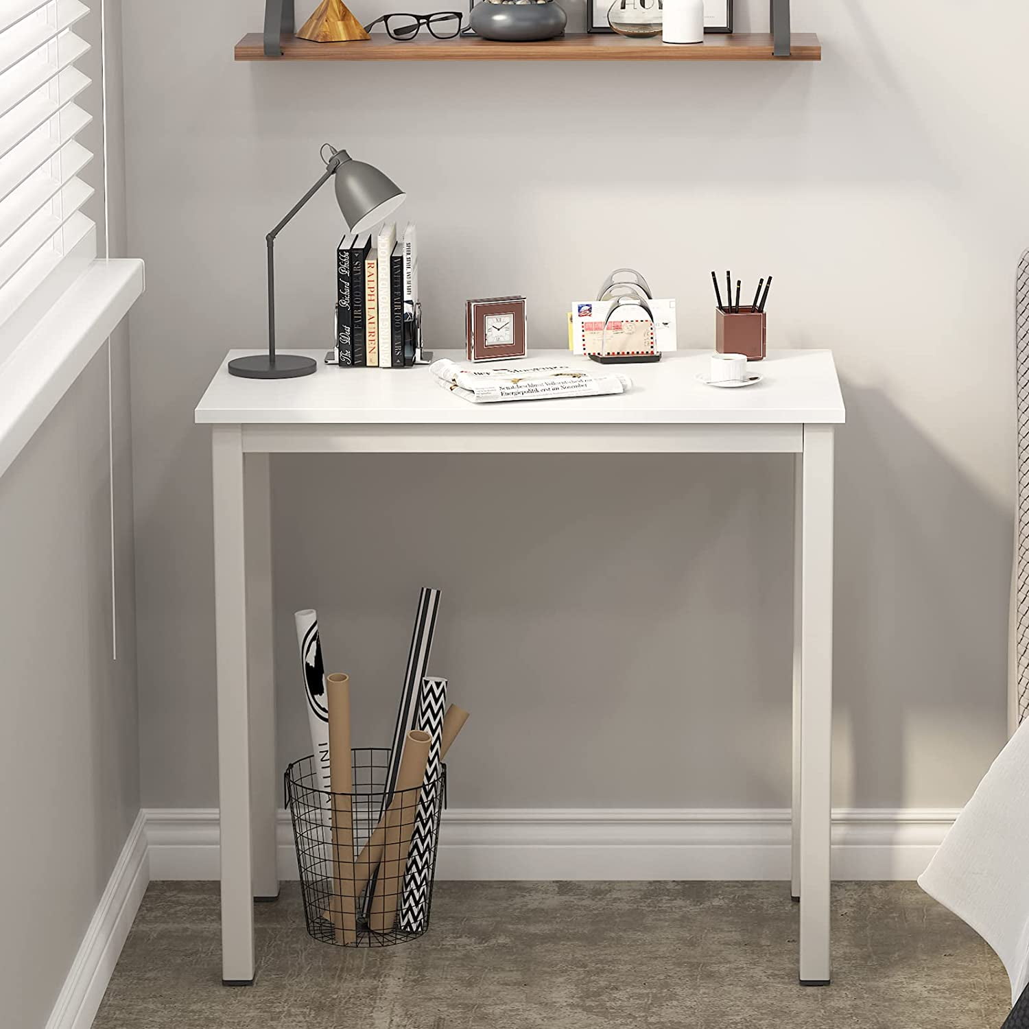 Soges 31.5" Small Desk Computer Desk Home Office Desk Writing Table White