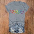 thumbnail image 2 of DondPO Women's T-Shirts Women's Rainbow Color Heart Casual Summer Short Sleeve Crew Neck Tee Shirts for Women Womens tops Gray 3XL, 2 of 4