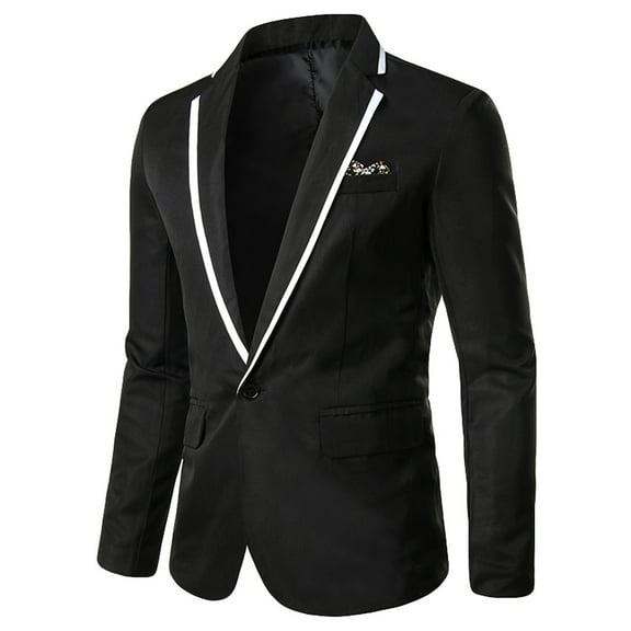 Baqcunre Suits For Men Men'S Stylish Casual Solid Business Wedding Party Outwear Coat Suit Tops Blazer For Men Tops For Men Black L