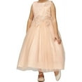 thumbnail image 4 of Flower Girl Dress Pearls Coilded Bodice Tulle Satin Skirt for Little Girl Blush 10 CC.5009, 4 of 4