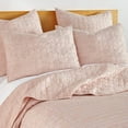 thumbnail image 4 of Homthreads - Bowie Quilt Set -King Quilt + Two King Pillow Shams - Microfiber Jacquard - Geo Floral - Blush Pink - Quilt Size (106 x 92 in.) and Pillow Sham Size (36 x 20 in. ), 4 of 5