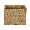 thumbnail image 5 of Household Essentials Square Wicker Basket, Hyacinth Cube with Stainless Steel Handles, Intricate and Durable Weave, Sturdy Metal Frame, Natural, 5 of 7