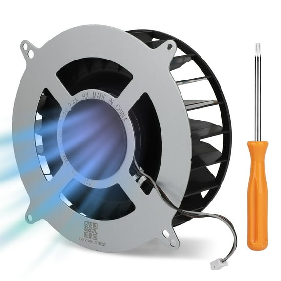 Cooling Fan Fit for PS5 Console, DISEN Silent Replacement Internal CPU Cooler Fit for PS5 23 Blades Fan 12047GA-12M-WB-01, 12V 2.4A 17 Blades Fan G12L12MS1AH-56J14 with Screwdriver T8