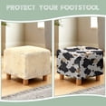 thumbnail image 7 of TSOVTHRID Cow Pattern Ottoman Cover Square Slipcovers, Stretch Footrest Stool Cover for Ottoman Square, Soft Foot Stool Covers Protector with Nonslip Elastic Bottom, 7 of 7