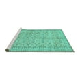 thumbnail image 2 of Ahgly Company Machine Washable Indoor Square Persian Turquoise Blue Traditional Area Rugs, 8' Square, 2 of 4