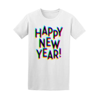 Old Glory Happy New Year Fireworks Black Adult Tee - Small