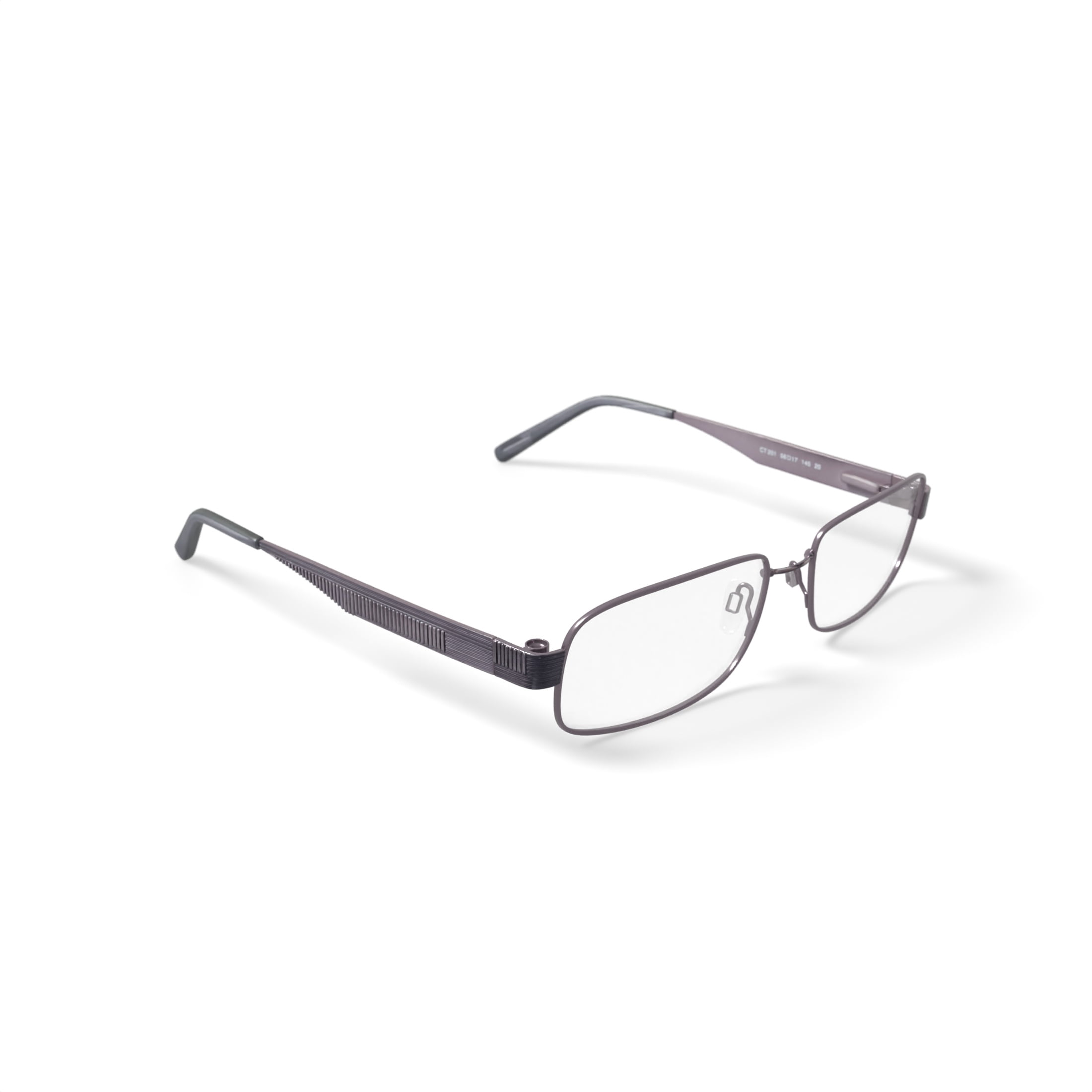 EasyTwist Men's CT201 Rectangular Prescription Eyeglasses with Case, Grey