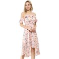 thumbnail image 1 of Vestido A Media Pierna Asimétrico Alto Bajo Con Mangas Con Volantes Y Tirantes Spaghatti Para Mujer Rosa L, 1 of 6