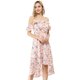 thumbnail image 1 of Vestido A Media Pierna Asimétrico Alto Bajo Con Mangas Con Volantes Y Tirantes Spaghatti Para Mujer Rosa L, 1 of 6