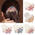 thumbnail image 1 of YOPTOP Rhinestone Hair Comb  Fashion Flower Faux Crystal Shiny Alloy Five-tooth Design Hair Side Comb Insert Comb Hair Accessories for Women/Bride,champagne, 1 of 6