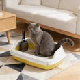 thumbnail image 1 of RKSTN Cat Litter Box Semi-Enclosed, Splash-Proof Cat Litter Box, Cat Potty Yellow, 1 of 5