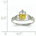 thumbnail image 4 of Finest Gold 14K White Gold CZ November Birthstone Claddagh Heart Ring, 4 of 5