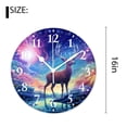 thumbnail image 2 of 16 Inch Wall Clock Battery Operated Silent Clock Decorative for Office, Kitchen, Outdoor, Living Room，Deer Blue Sparkling Galaxy NebulA Spiral on Water Art, 2 of 4