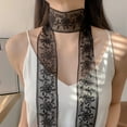 thumbnail image 6 of Yokua Women Narrow Long Scarf Trend Elegant Neckerchief Flower Lace Scarves, 6 of 13