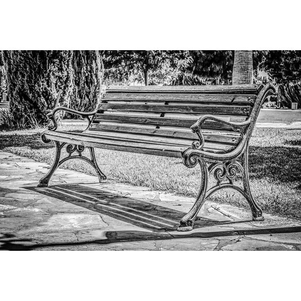Download Peel-n-Stick Poster of Empty Old Outdoor Bench Vintage Rusty Park Poster 24x16 Adhesive Sticker ...