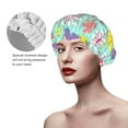 thumbnail image 4 of YFYANG Women's Double Waterproof Shower Cap, Daisy Floral Pattern Reusable Hair Cap for All Hair Styles and Head Sizes, 4 of 9