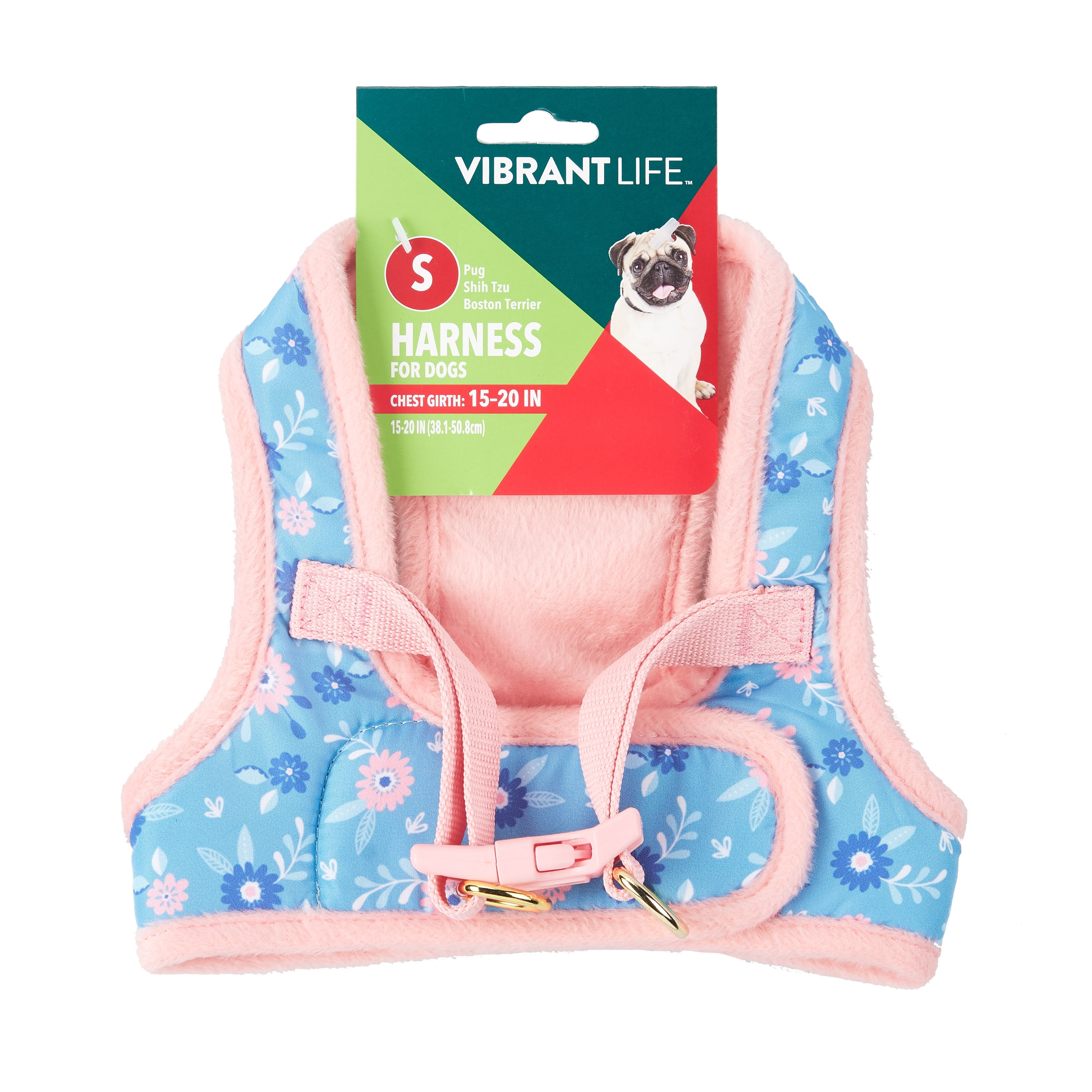 Vibrant Life Dog Harness, Blue Floral, (Small)