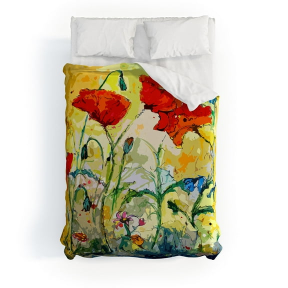 Society6 Ginette Fine Art Poppies Provence Duvet Cover Cotton Full