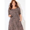 thumbnail image 4 of Catherines Women's Plus Size Stoneywood Stripe A-Line Dress (With Pockets), 4 of 5