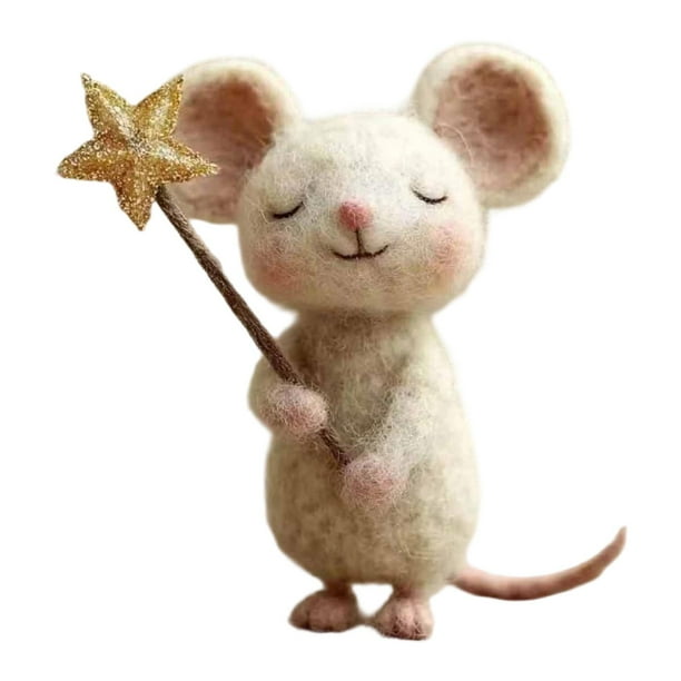 Ratones hechos a mano con adornos de muñecos de ratón estrella, miniatura navideña creativa para interiores Estilo C