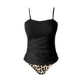 thumbnail image 5 of Swimsuits for Women Two Piece Bandeau Tankini Sets Ruched Strapless Beachwear Black Women Bathing Suits L, 5 of 6