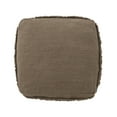 thumbnail image 3 of Ox Bay Undine Shag Striped Handmade Cotton Medium Square Pouf Ottoman, Brown, 18" x 18" x 14", 3 of 6