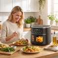 thumbnail image 7 of Behome 6QT Air Fryer, 8-in-1 Compact Airfryer for Roast, Broil, Dehydrate,Quick& Easy Meals,Visible Window,Black, 7 of 7