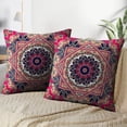 thumbnail image 3 of LALILO Throw Pillow Covers Patchwork With Flowers And Ornamental Cushion Cover 18" x 18", 2 Pack, 3 of 6