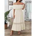 thumbnail image 2 of Women's vacation casual off-shoulder fitted waist dress, 2 of 5