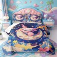 thumbnail image 2 of Manfei Pastel Animal Axolotl Quilt Full,Cute Salamander Pattern Full Bedspread Sets,3pcs,1 Coverlet and 2 Pillowcases, 2 of 7