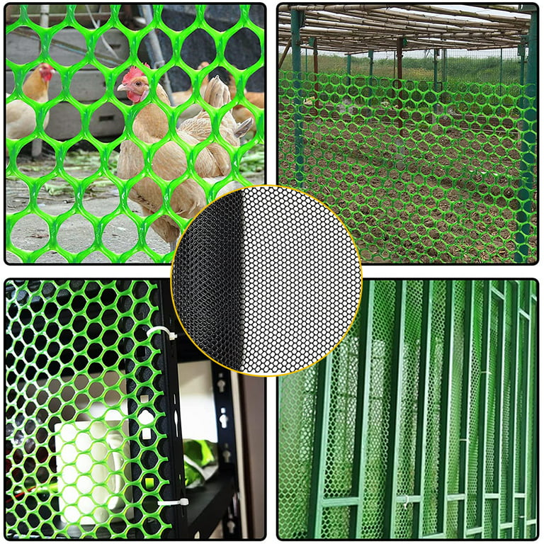 Thinsont Plastic Chicken Safety Wire Fence Mesh DIY Removable Fencing  Multi-purpose Gardening Poultry Frame Accessory for Farm Black 
