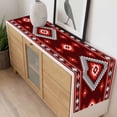 thumbnail image 4 of Red Boho Table Runner - 72 Inch Long, Kitchen Dining Table Runner Dresser Scarves, Neutral Tribal Ethnic Abstract Geometric Motifs Farmhouse Decor for Coffee Tables Wedding Party Banquet, 4 of 7