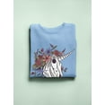 thumbnail image 3 of Unicorn Skull W Flowers Sweatshirt Women -Smartprints Designs, Female Small, 3 of 4