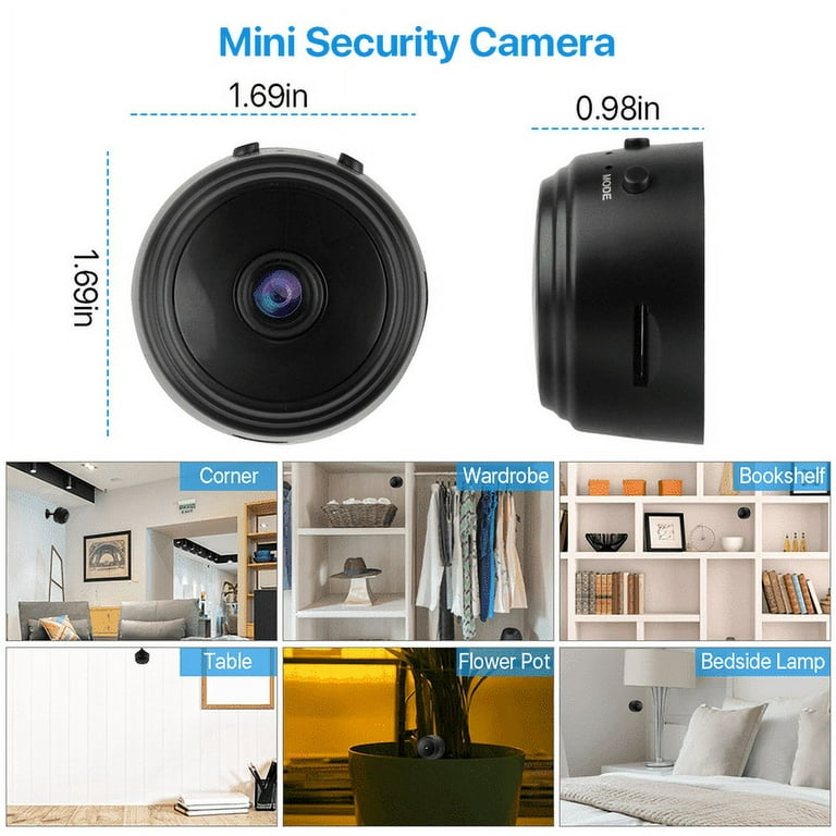  Mini Camera, Wireless WiFi Motion Detects Magnetic Camera, HD  1080P Portable Home Security Cameras Covert Nanny Cam Small Indoor Outdoor  White Video Recorder Motion Activated Night Vision (White) : Electronics