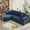 Blue, variant on AENKYO 96” Cloud Modular Sectional Sofa with L-Shape Chaise, Deep Seat Corduroy Upholstered Couch, No Assembly Required, Blue