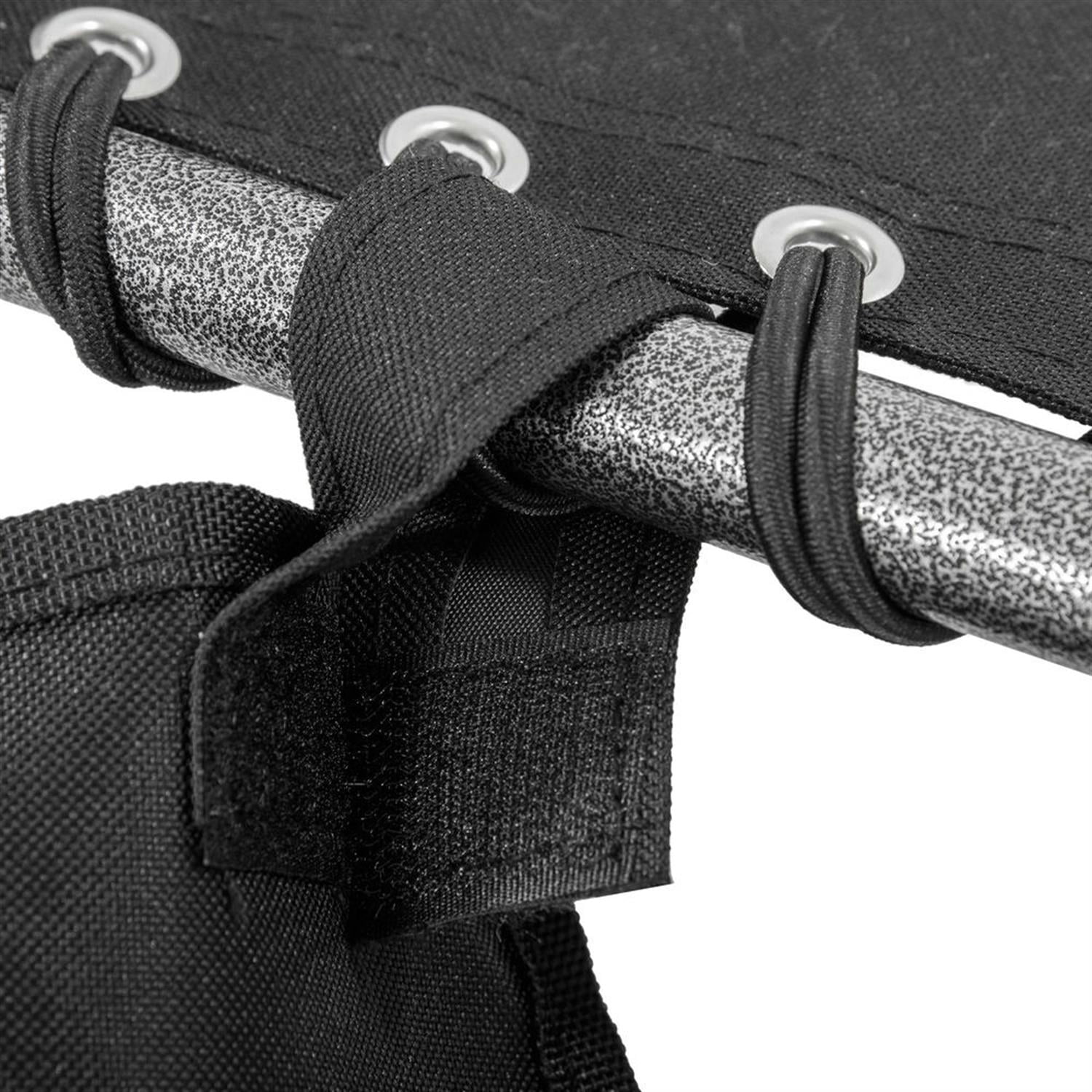 Demi Bonn Outdoor Padded Reclining Chaise Lounge, 6-Level Folding Beach Relaxation Chair with Headrest for Patio Pool Sunbathing, Black