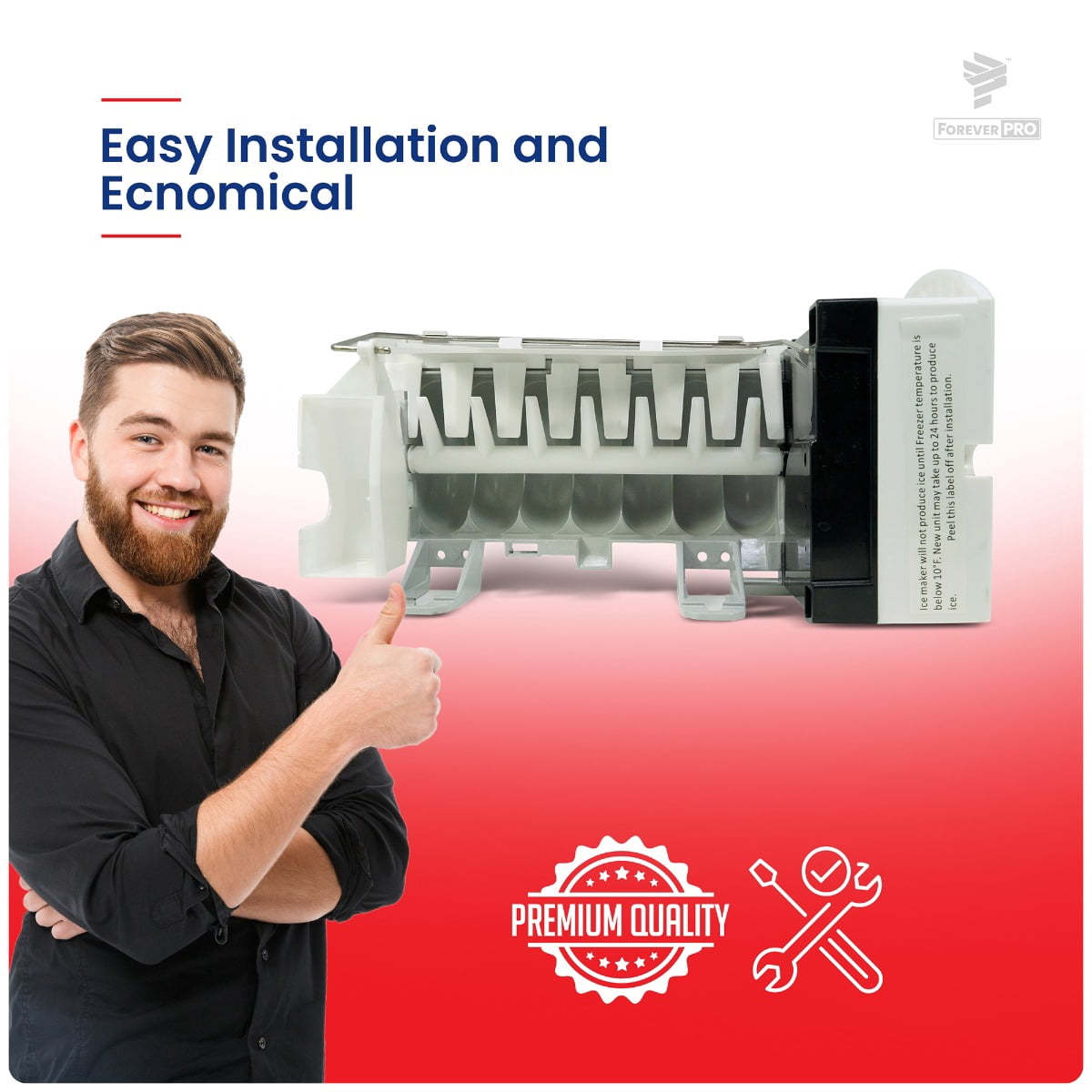 MaksPRO WR30X10093 Mech Icemaker Asm fits Refrigerator WR30X10061 WR30X10014 WR30X10012 1399596