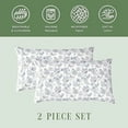 thumbnail image 6 of Set of 2 Floral Pint Pillowcases - 1500 Series Hotel Quality Microfiber, Soft and Smooth Envelope Closure - Standard/Queen, Paisley Indigo, 6 of 6