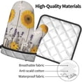 thumbnail image 4 of cixuoa Sunflowers On Wooden Print Kitchen 7.2"X11" Oven Mitts and Pot Holders Sets, Safe for Baking,Cooking, BBQ, 4 of 6