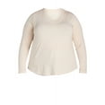thumbnail image 5 of Terra & Sky Women’s Plus V Neck Tee with Long Sleeves, Available in 1 and 3-Packs, Sizes 0X-5X, 5 of 5