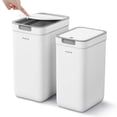thumbnail image 1 of Bote de basura MOPALL para baño con tapa, 13,6 L + 9,1 L, blanco, paquete de 2, 1 of 7