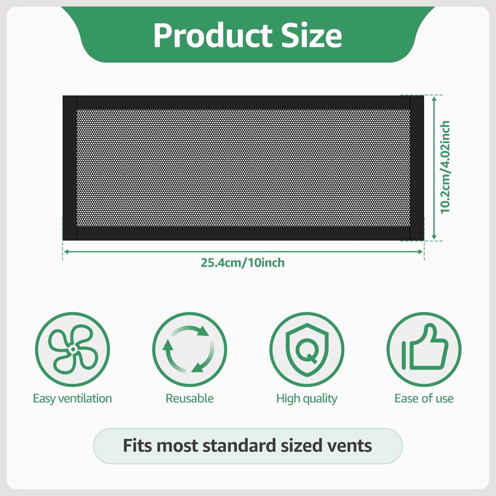 8 Pack Magnetic Mesh Floor Vent Covers 10x4 Inch Rectangle Vent Screens Filter for Home Floor Wall Ceiling Dust Catch Hair Toys Black