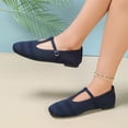 thumbnail image 5 of Willtoo Mary Jane Shoes Women Square Toe Knit Breathable T-Strap Buckle Slip On Walking Shoes Lightweight Comfort Casual Ballet Flats, 5 of 6