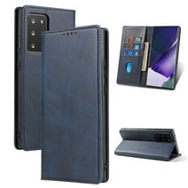 Leather Wallet Samsung Galaxy Note 20 Case (Blue) Magnetic Folio Card Slot Holder Flip Kickstand Shockproof Cover