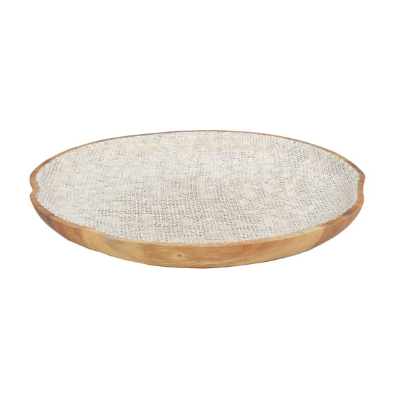 Elk Home Paulson Coastal Suar Wood Plate in White Finish