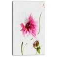 thumbnail image 2 of Fleur Rose avec Tige et Bourgeon - Impression sur Toile Florale, 2 of 3