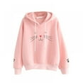 thumbnail image 2 of Women Plus Velvet Pullover Sweater Hoodie Cute Cat Print Long Sleeve Casual Warm Winter Autumn Loose Tops, 2 of 6